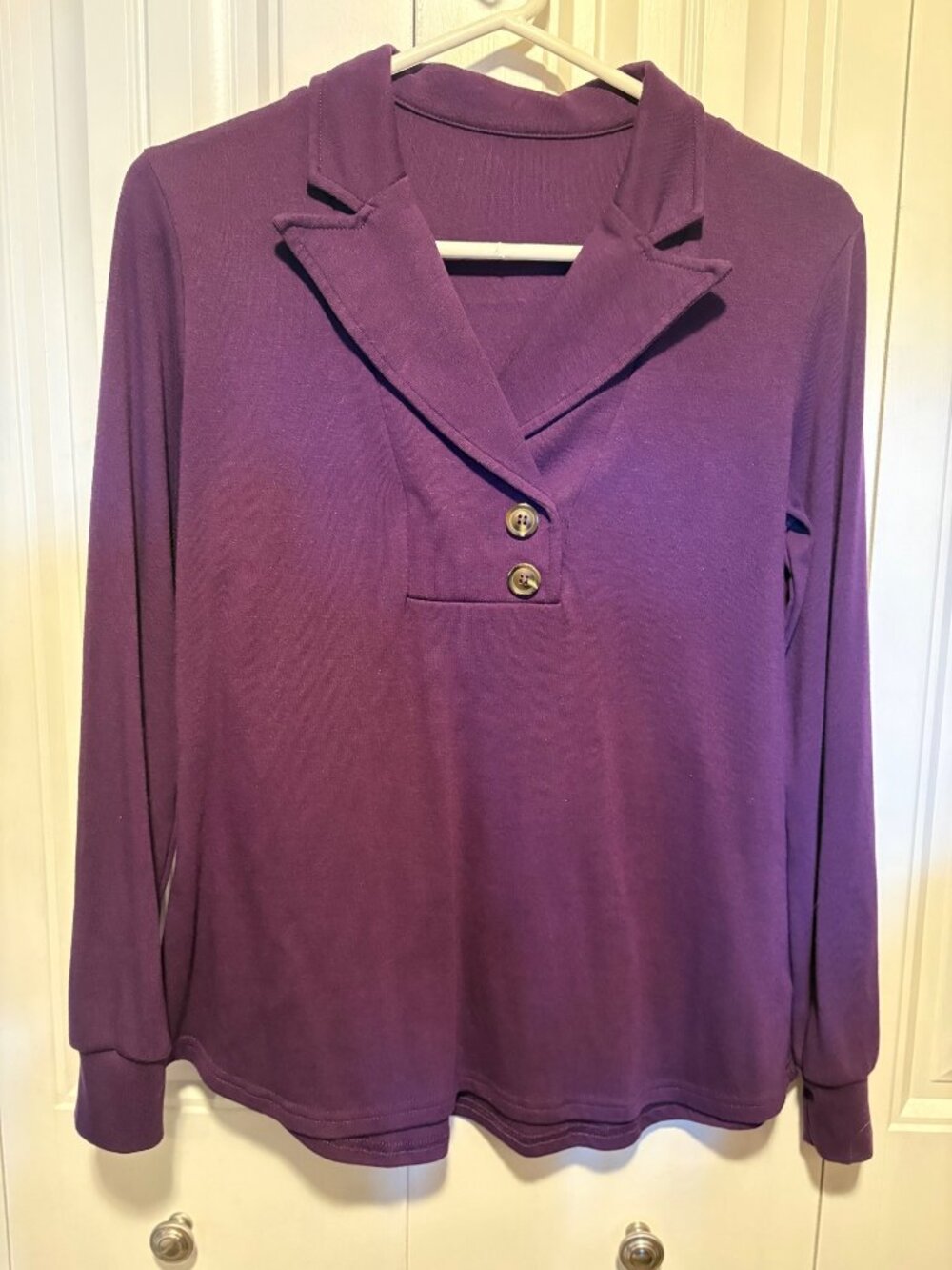 Micoson Women’s Long Sleeved Top Jewel Tone Purple Size Medium